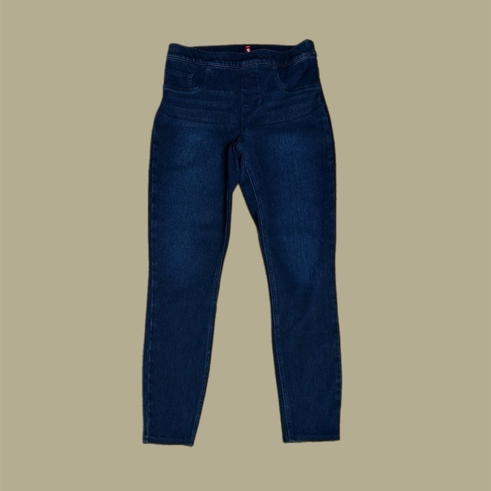 Spanx Women’s High Waisted Slim Fit Pull-On Jegging Jeans Dark Blue Sz M